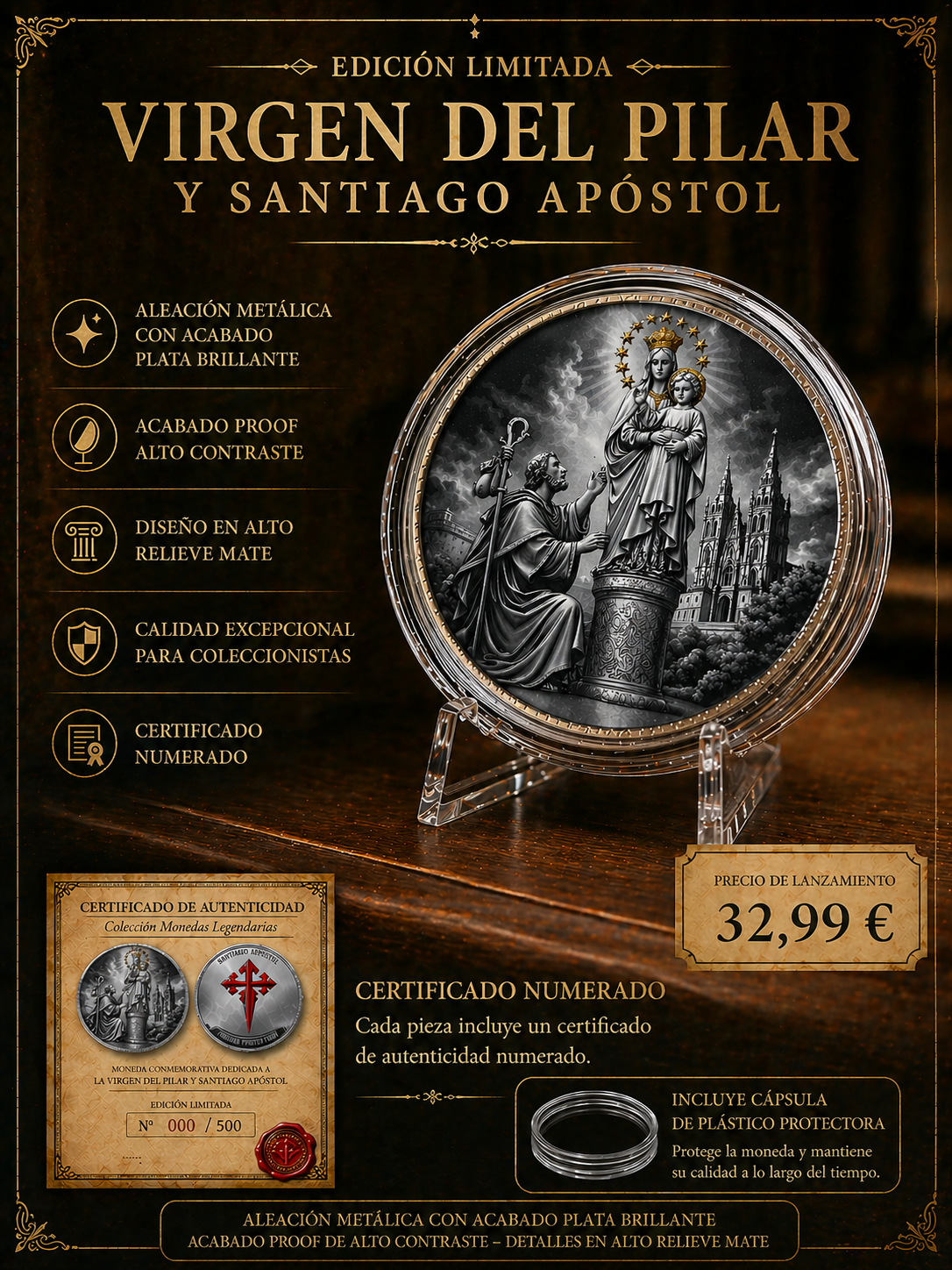Medalla Conmemorativa Virgen del Pilar y Santiago Apóstol Edición Limitada 2026